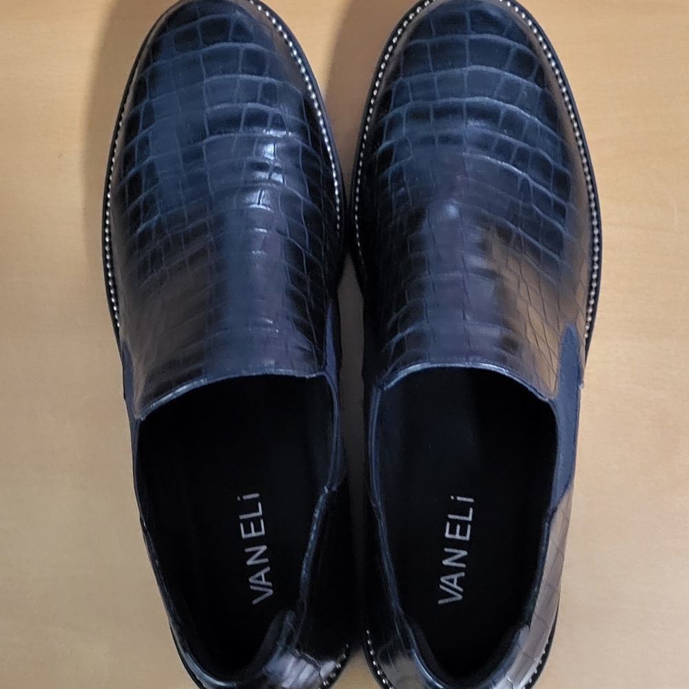 Vaneli Black Crocodile Pattern Men's Shoes